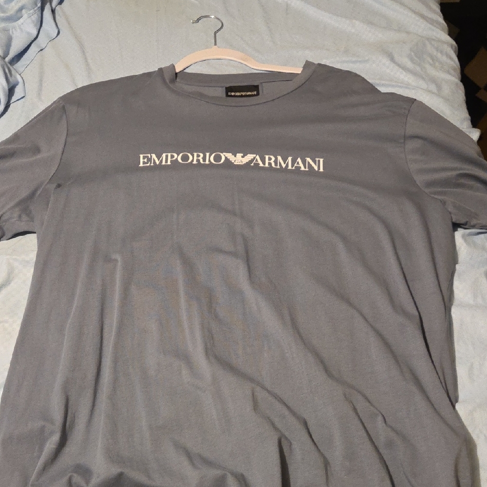 Mens Emporio Armani Blue/Grey Tee